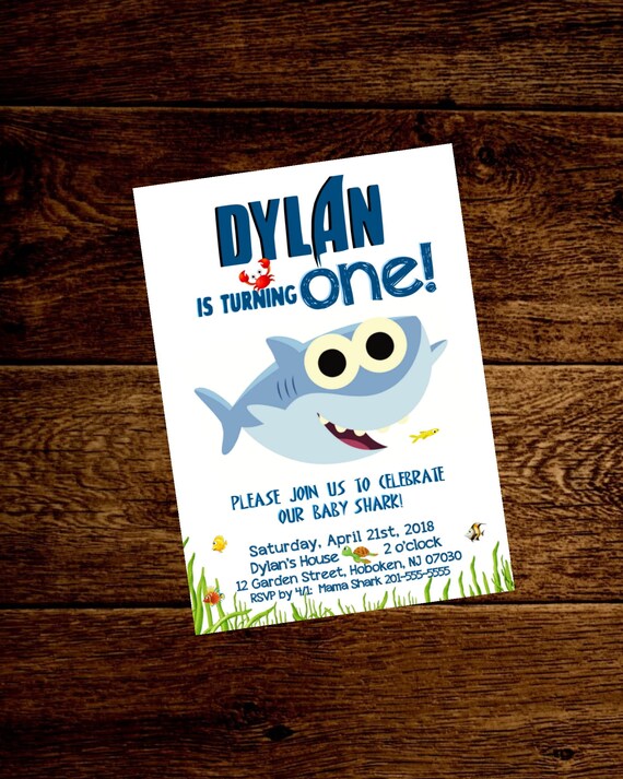 Download Baby Shark Invitation Baby Shark Birthday Baby Shark Party Etsy