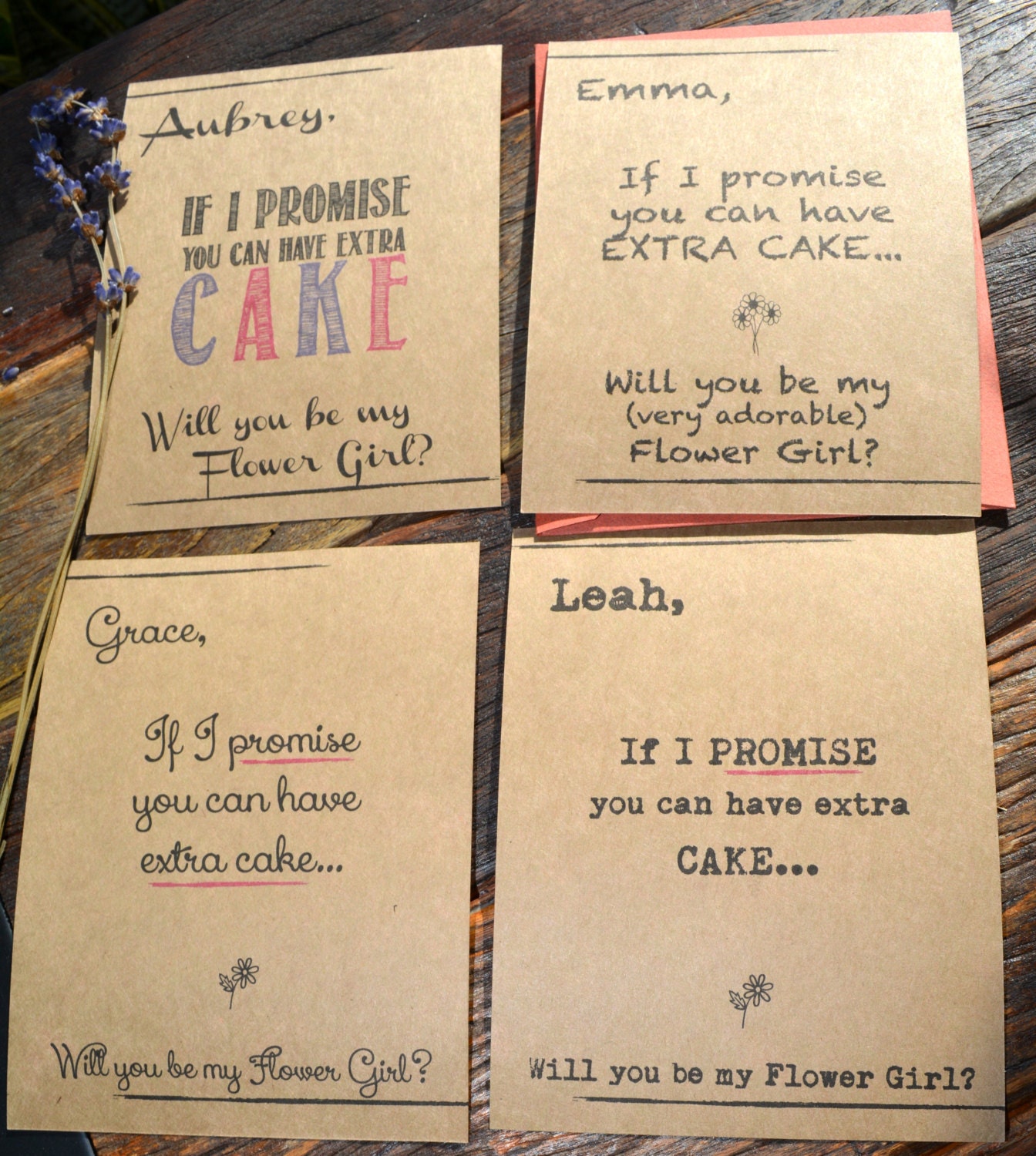 Flower Girl Card. Funny How to Ask Flower Girl. Rustic Bridal Etsy