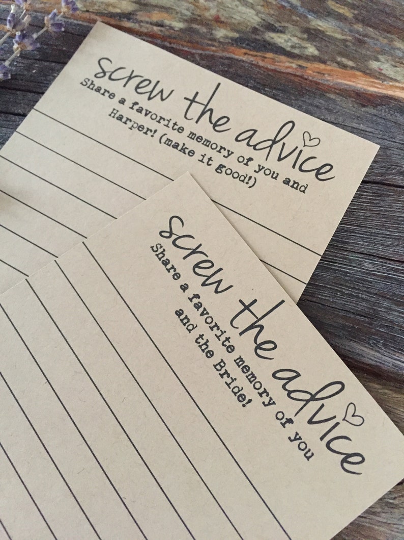 Digital Advice Cards for the Bride. Bridal Shower Games. Etsy
