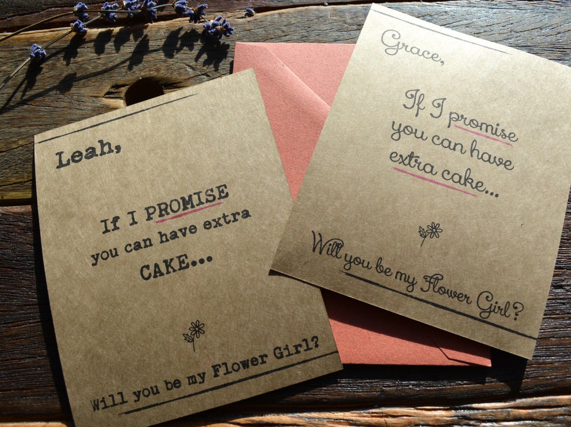 Flower Girl Card. Funny How to Ask Flower Girl. Rustic Bridal Etsy