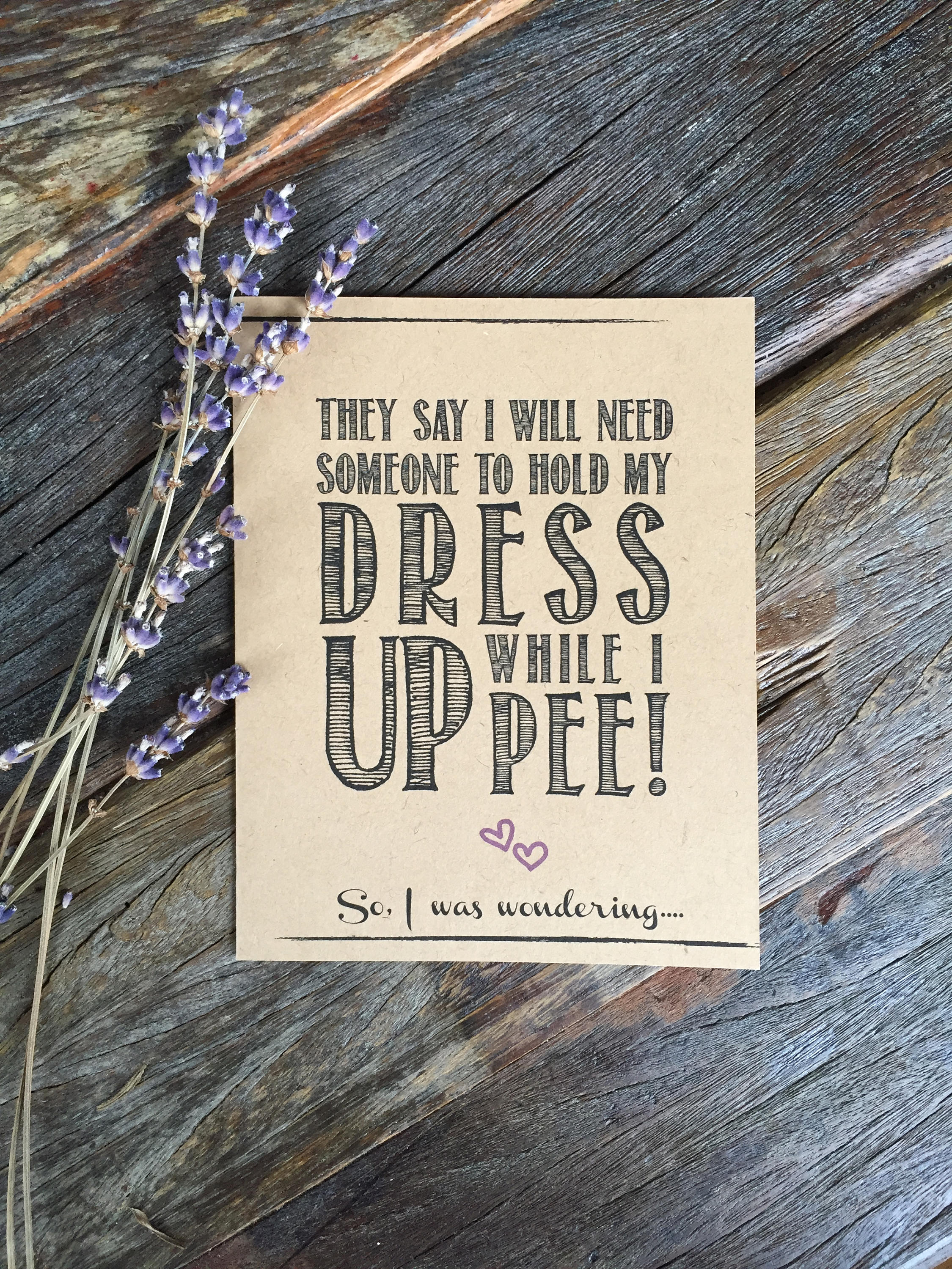 Cheeky Kraft Bridesmaid Card