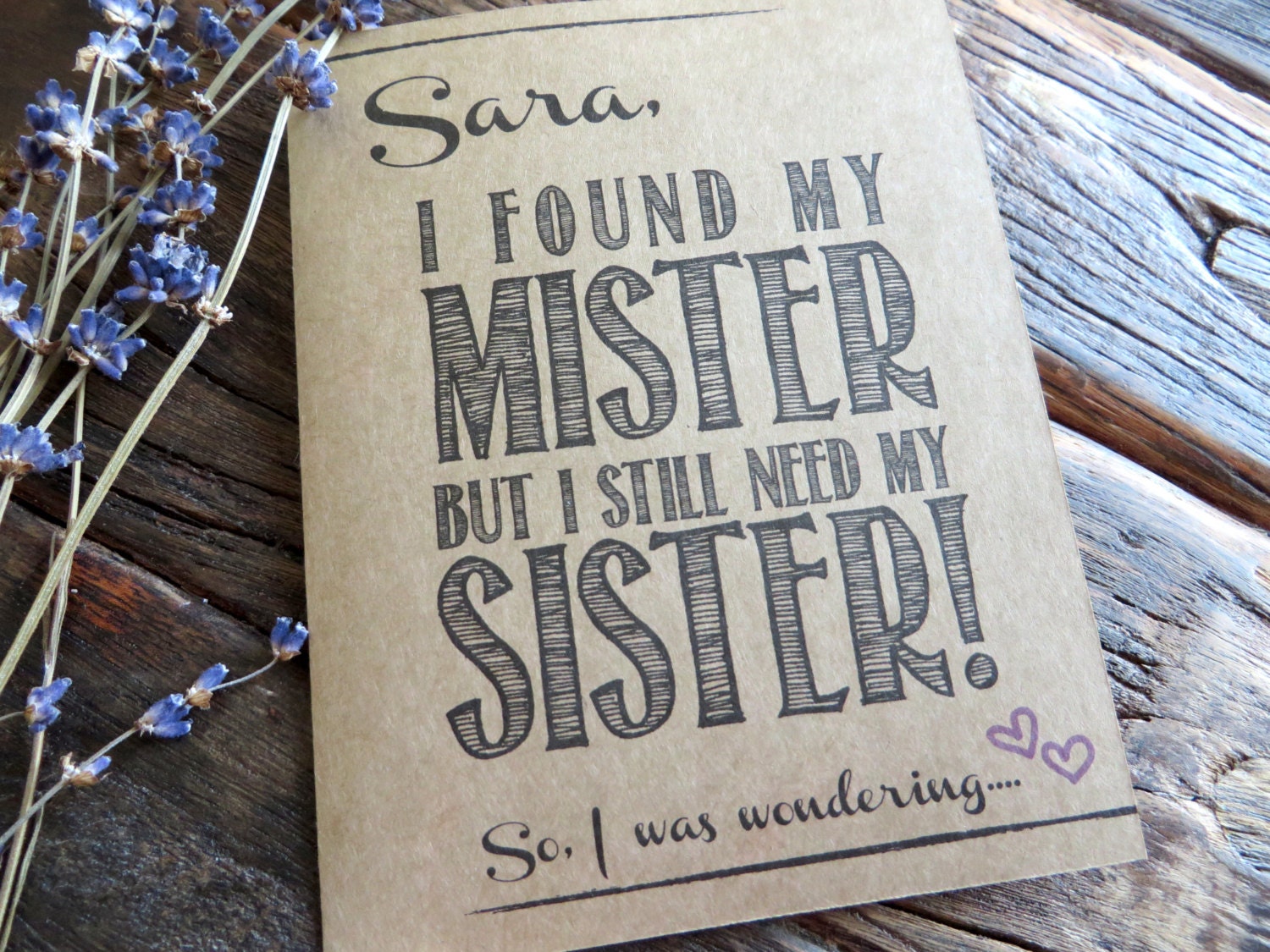 Sister Maid of Honor Proposal. Ask Maid of Honor Bridesmaid Etsy