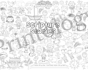 Scripture Stories Giant Coloring Sheet Instant Download