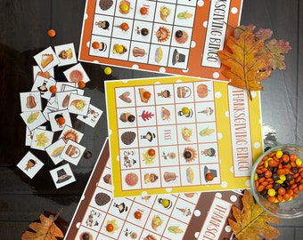 Thanksgiving Bingo Game, 10 Card Set