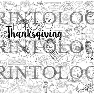 Thanksgiving Giant / Jumbo Coloring Sheet