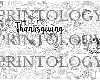 Thanksgiving Giant / Jumbo Coloring Sheet