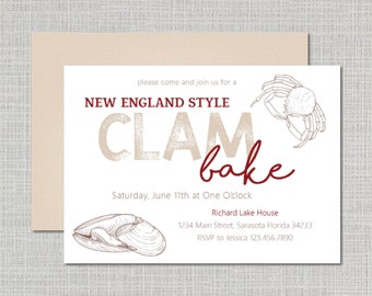 Clam Bake Invitation Etsy