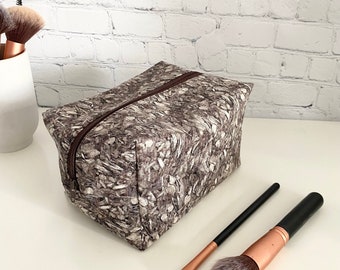 Large Makeup Bag/Travel Bag/Square Cosmetic Bag/Zipper Pouch/Boxy Toiletry Bag