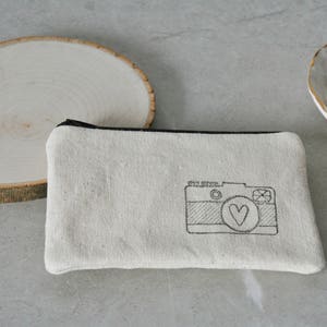 Petite pochette à fermeture éclair/Pochette en toile/Portefeuille en tissu/Étui pour appareil photo