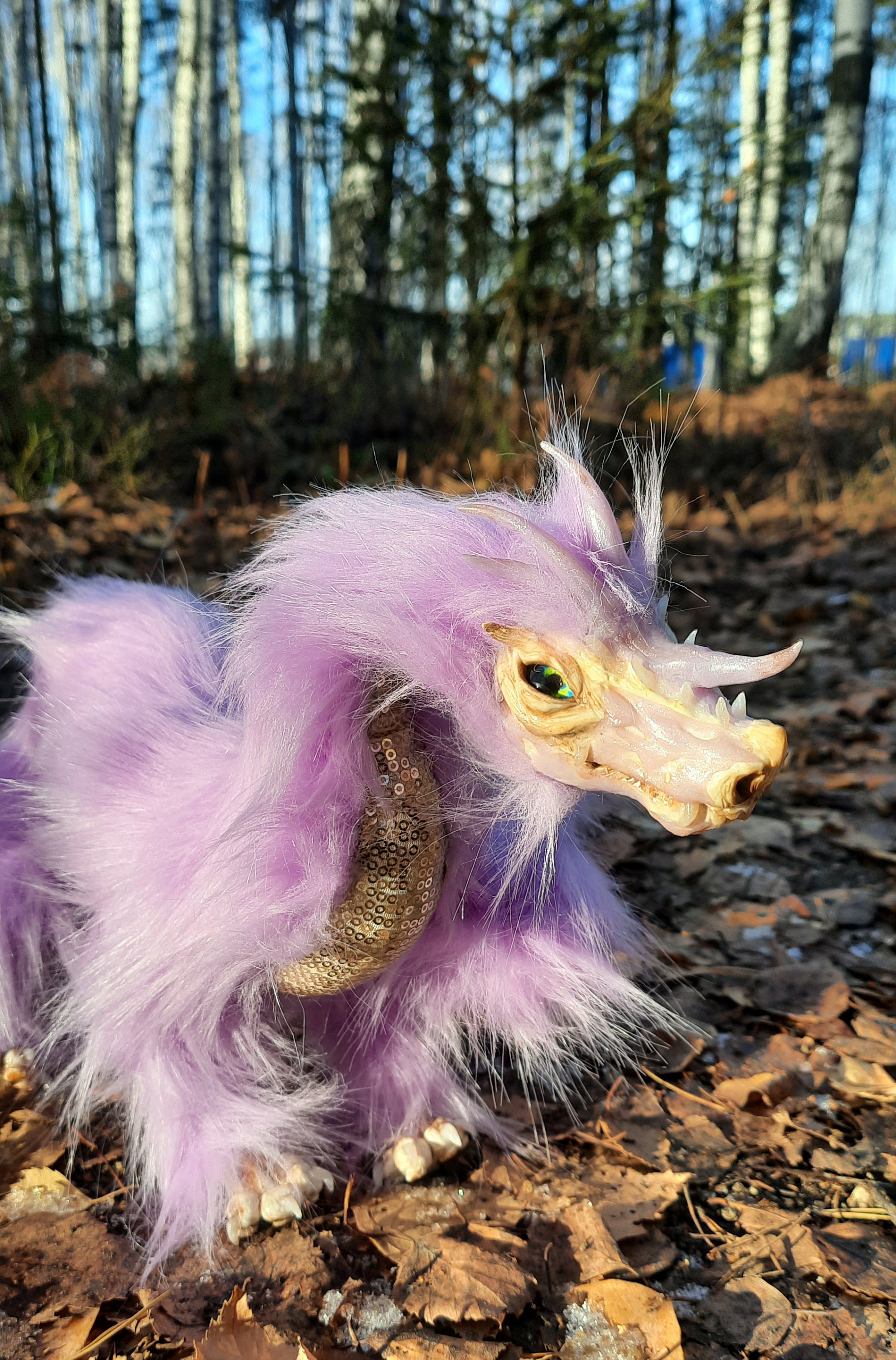 Dragon Poseable Art Doll, Animal Fantasy Creature Toy Plush Ooak