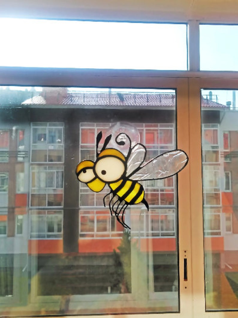 Stained Glass Bee Insect Suncatcher Window Hangings Etsy