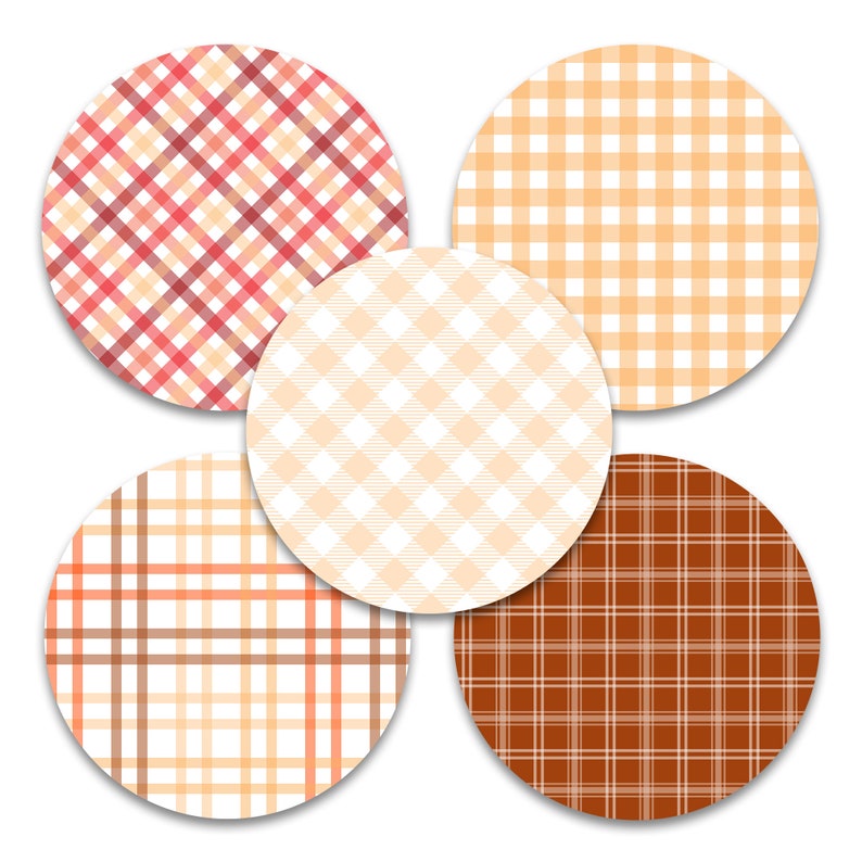 Orange Plaid Digital Paper Pack | Seamless Patterns (digital Download ...