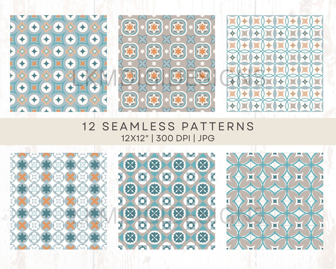 Mediterranean Patterns Digital Paper | Geometric Patterns Paper ...