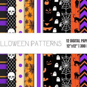 Halloween Patterns Digital Paper | Halloween Patterns Paper | Halloween Digital Paper Pack | 12 Pack Halloween Digital Paper