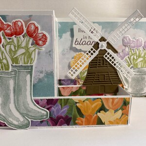Windmill and Tulips Z-Fold card