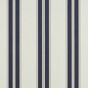 May include: A white fabric with vertical stripes in shades of gray and dark blue.