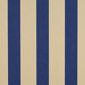 Sunbrella® Mediterranean/Canvas Block Stripe  46&quot; 4921-0000 Awning / Marine Grade  Outdoor Fabric by the Yard