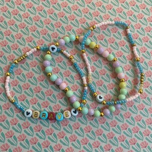 Handmade bracelet set candy colours elastic bracelet pastel colours