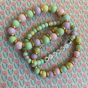 Handmade bracelet candy Colours unique gift elastic bracelet