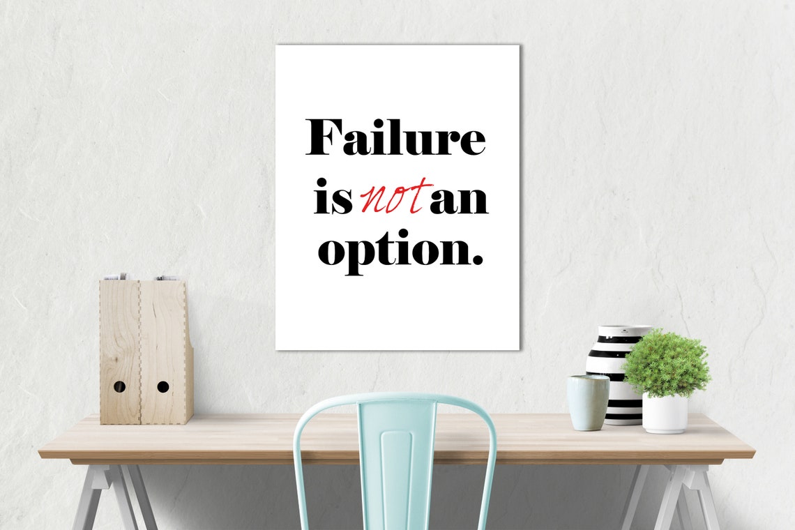 Failure is Not an Option Digital Download Success Quote | Etsy