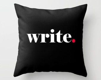 Writer Pillow Cover, Write Pillow, Author Pillow Cover, Book Pillow, Writer Pillow, Write Pillow Cover, Writer gift, writer inspiration, dot