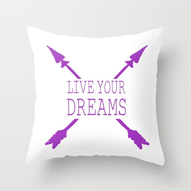 Dreams Pillow Cover Live Your Dreams Pillow Dream Pillow Etsy