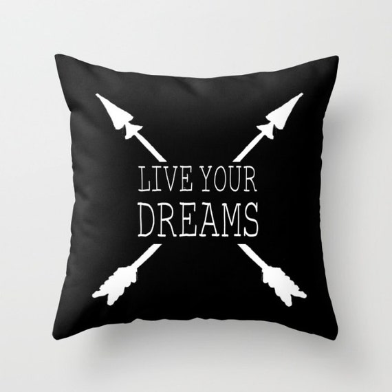 Dreams Pillow Live Pillow Arrows Pillow Dreams Throw Etsy