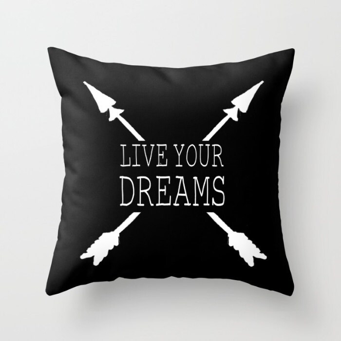 Dreams Pillow Live Pillow Arrows Pillow Dreams Throw Etsy