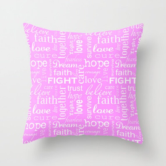 Breast Cancer Awareness Pillow Cover Pink Awareness Decor Etsy