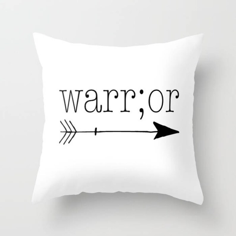 Arrow Pillow Cover Throw Pillow Mental Health Depression Pillow Suicide Awareness Semicolon Pillow Warrior Pillow Suicide Prevention