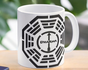 Verlorene Tasse, Dharma-Initiative, Tasse The Pfeilstation, Lost TV-Show, Dharma-Kaffeetasse, verlorener Liebhaber, verlorenes Geschenk, Geek-Geschenk, das Rauchmonster