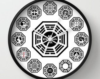 Lost Clock, Dharma Clock, Gift For Lost Fan, Lost Lover, Lost TV show, Dharma Initiative, Dharma Station, 4815162342, The Looking Glass, 108