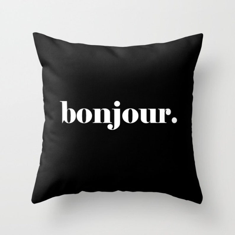 Bonjour Pillow Cover French Pillow Paris Pillow Cover Etsy