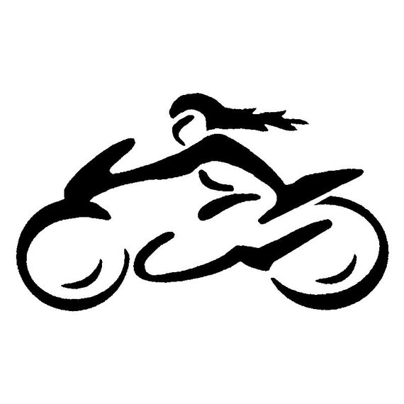 Sportbike Girl Decal Etsy