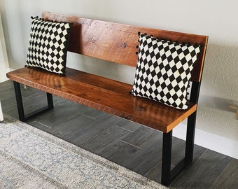 Dining Bench With Back Etsy