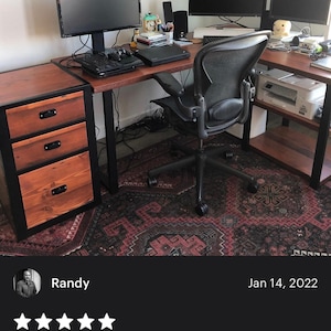 L shaped desk with shelves. Industrial desk. Reclaimed wood desk. Corner desk. Modern desk. Salvaged wood desk. Office desk. Executive desk.