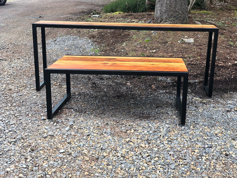 Industrial Sofa Table. Reclaimed Wood Sofa Table. Rustic Sofa Etsy