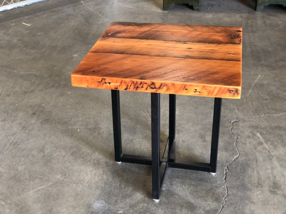 Reclaimed wood end table cheap etsy