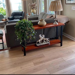 Reclaimed wood sofa table. Industrial media stand. Reclaimed wood console table. Industrial console table. Reclaimed wood sofa table. image 2