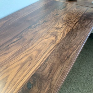 Walnut L shaped desk. Modern office desk. Solid wood desk. Executive desk. Dark wood desk. Hardwood desk. Walnut Table. Industrial desk. image 7