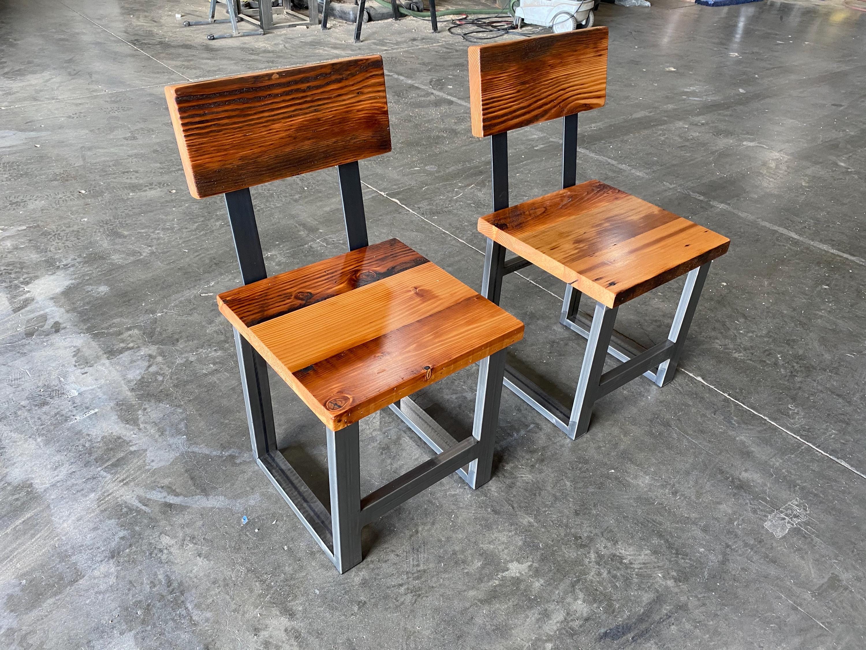 【industrial-branch】ビンテージウッドチェア Reclaimed Wood Industrial Chair – Custom Hand-crafted Dining, Desk
