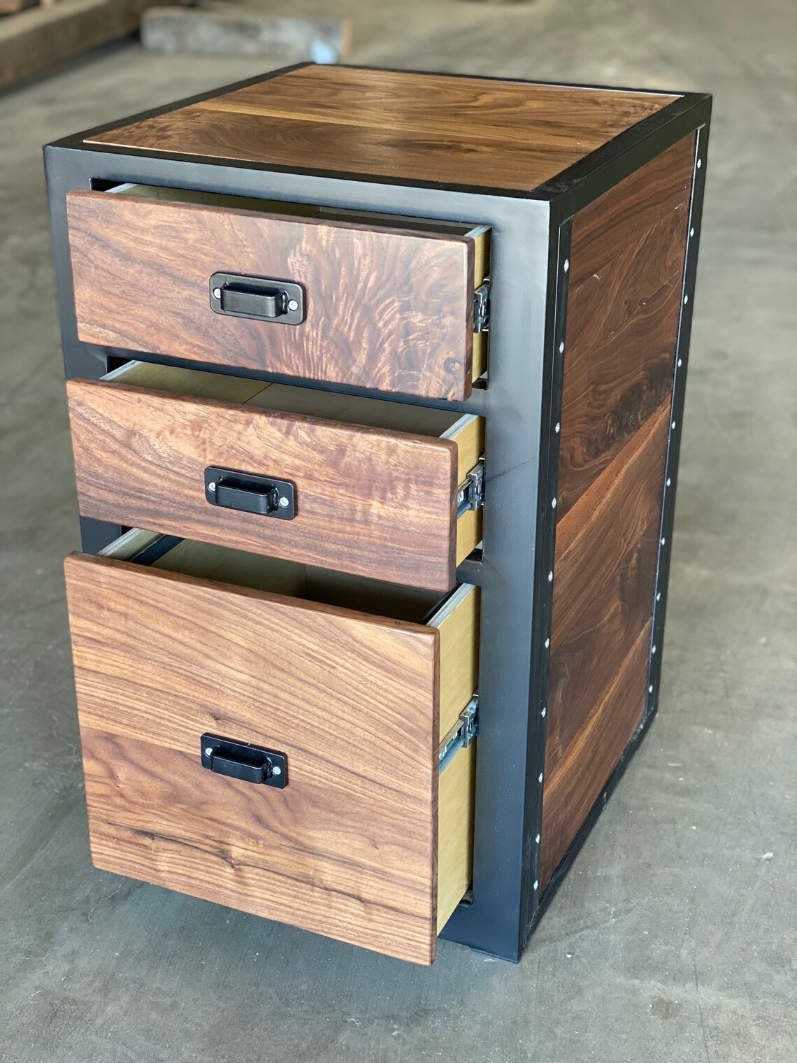Walnut file Hardwood desk storage. Black Walnut. Etsy