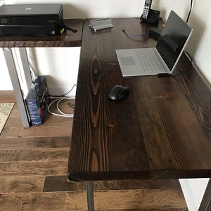 Two Piece L-shaped Desk. Reclaimed wood desk. Wood and steel desk. Industrial desk. Corner desk. Old desk. Rustic Desk. Executive desk. image 9