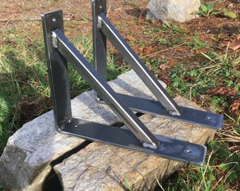 Wrought Iron Large Shelf Brackets Set of Two Hand Made by Amish of Lancaster County PA Amish Made in Lancaster County