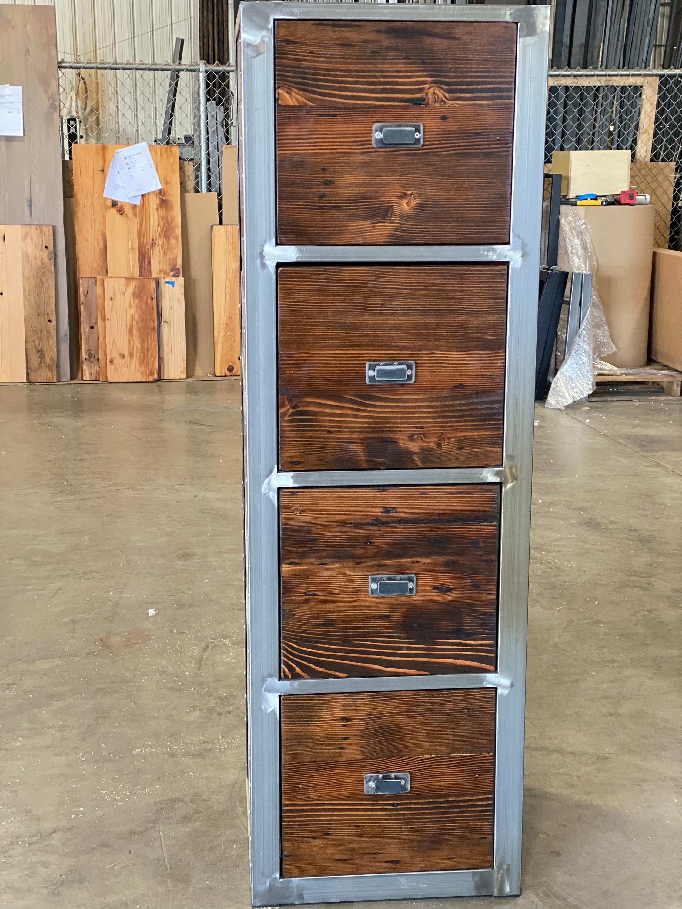 Rustic industrial on sale filing cabinet