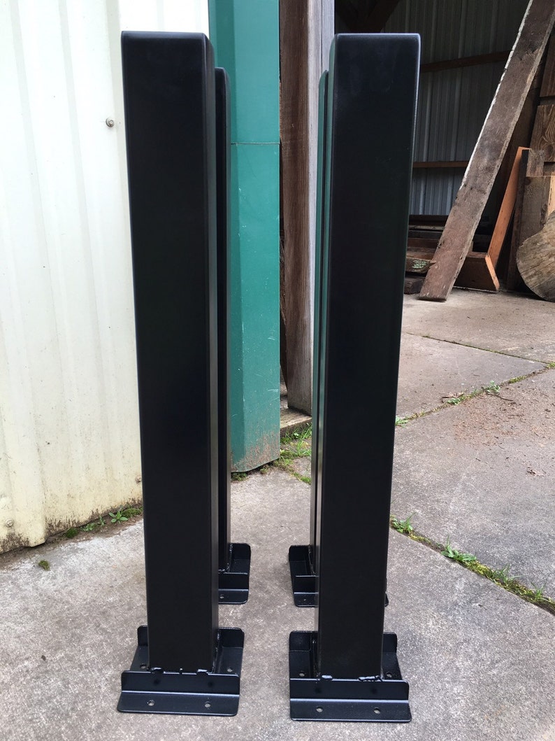 Steel post legs. Metal legs. Metal table legs. Steel Table legs. Square legs. Table leg set. image 3