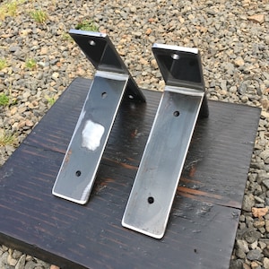 Steel Shelf brackets. Shelving brackets. Metal brackets. Iron brackets. Steel brackets. 2 piece bracket set. Flat bar brackets.