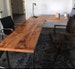 Two Piece L-shaped Desk. Reclaimed wood desk. Wood and steel desk. Industrial desk. Corner desk. Old desk. Rustic Desk. Executive desk.