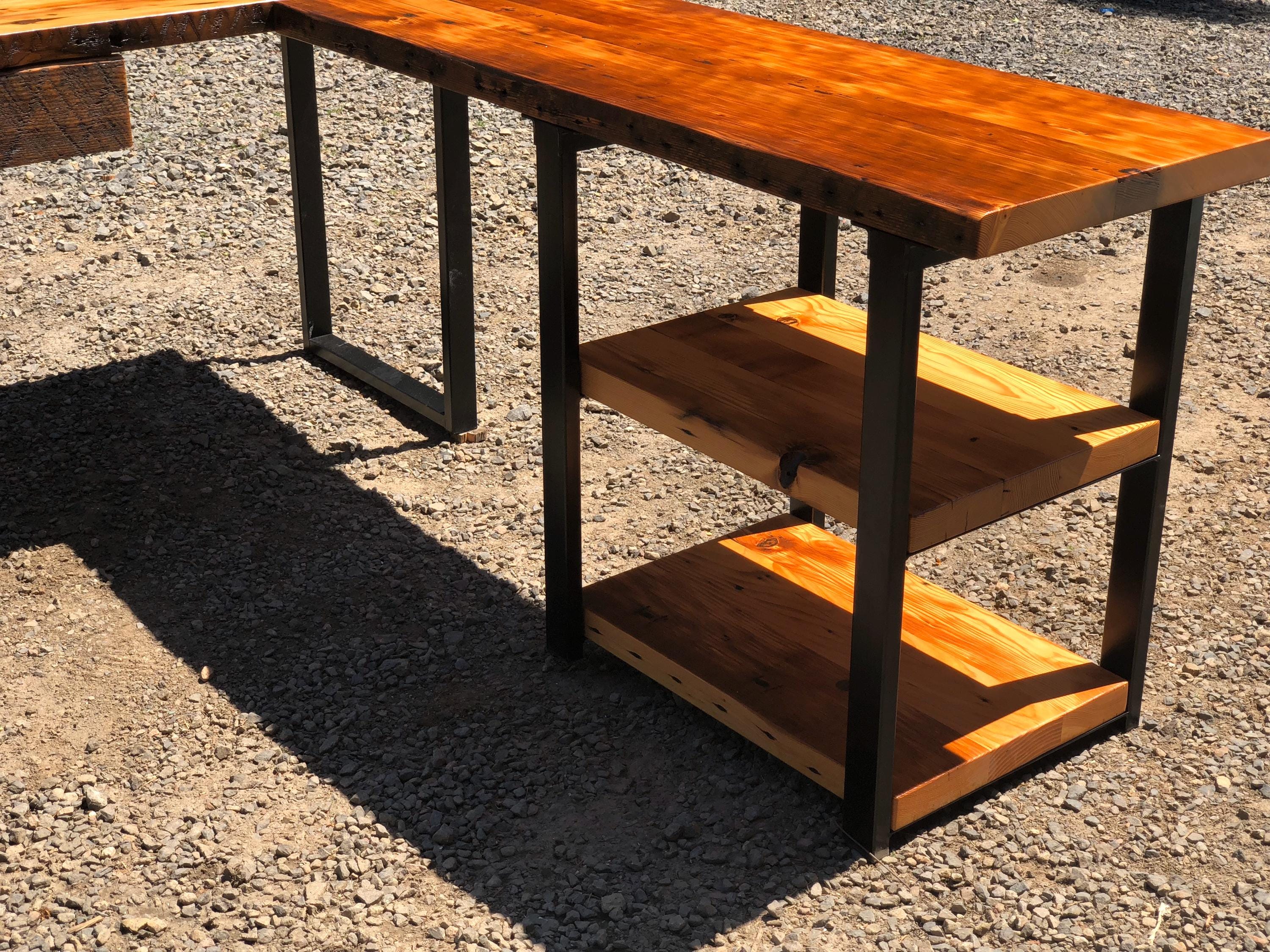 Add on Under-desk Shelf Addition | Reclaimed Wood | Fits 24