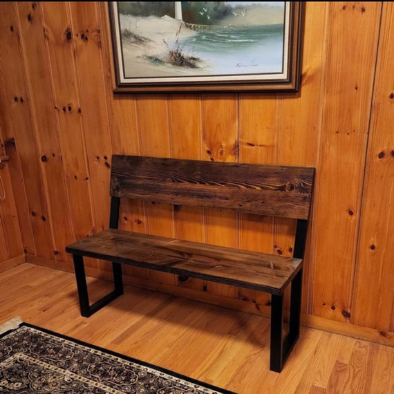 Bench With Back. Accent Bench. Entry Bench. Industrial Bench